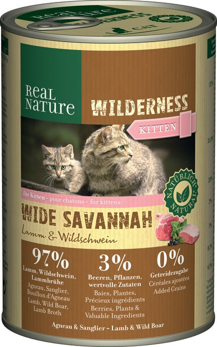 Kitten Wild. Wide Savannah dås lam & vildsvin 400 g