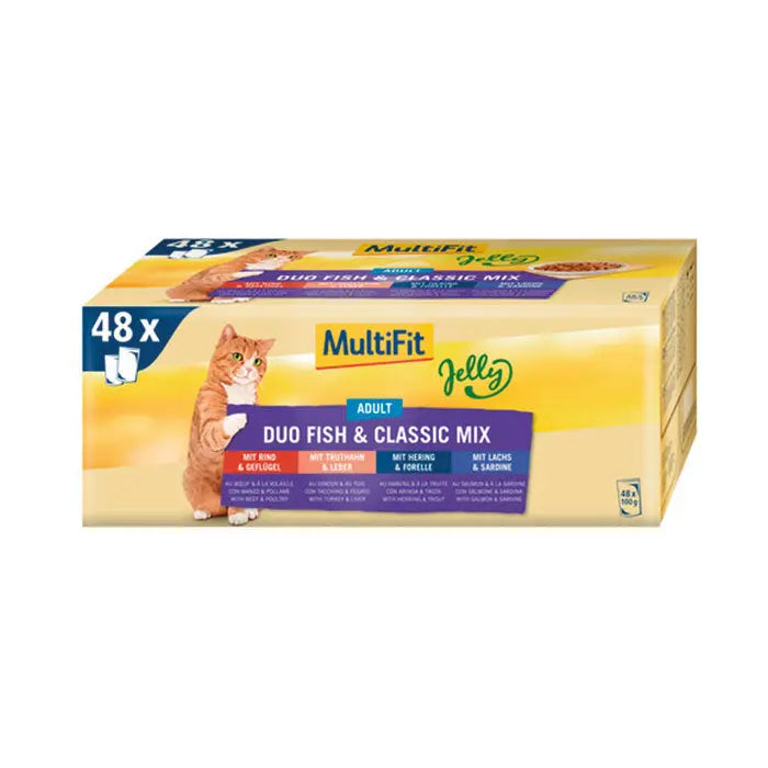 Adult Jelly Duo, menuboks fisk & classic mix 48 x 100 g