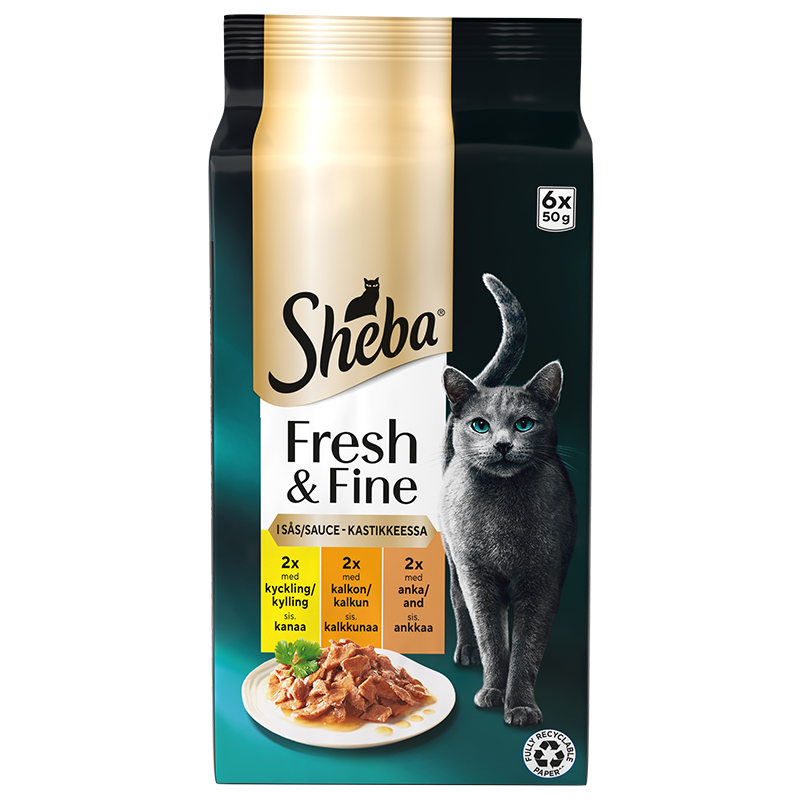 Fresh & Fine menuboks pouch m/sauce fjerkræ 6x50g
